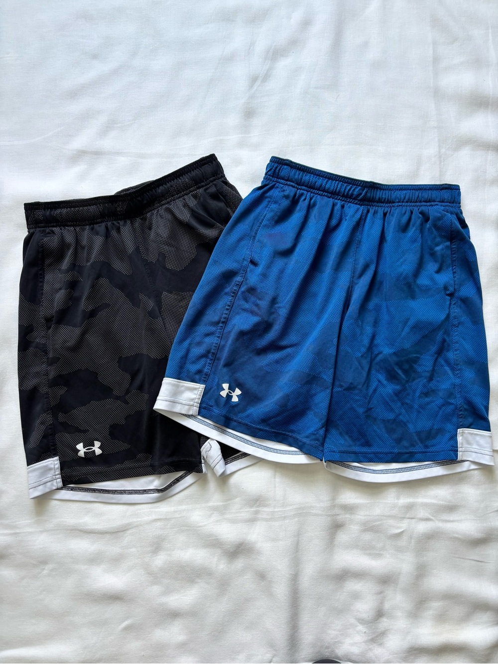 Under Armour Boys Athletic Shorts Bundle Camo Blue Black Youth